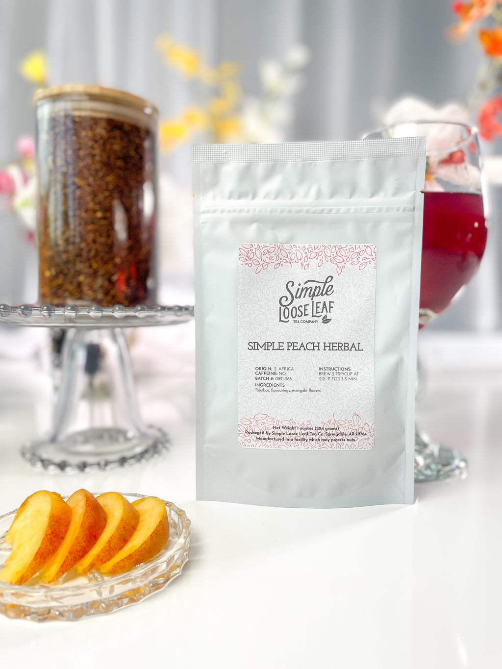 Simple Peach Herbal Tea - Herbal Tea - Caffeine Free - Sweet & Fresh